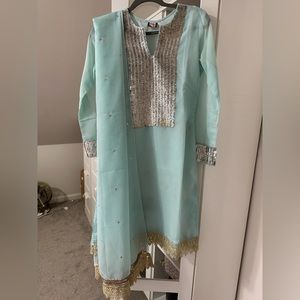 Blue Kurta and Dupatta